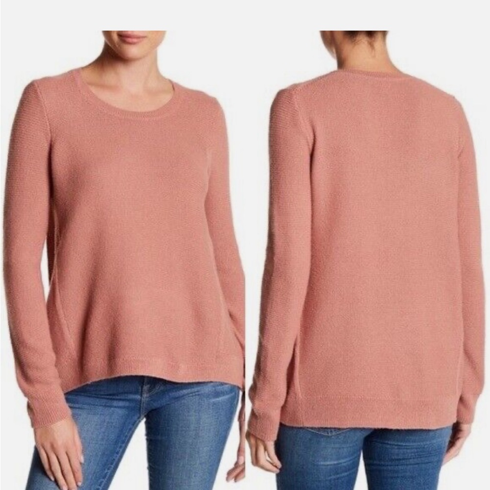 Madewell XS Riverside Textured Crew Neck Pullover Pink Sweater
